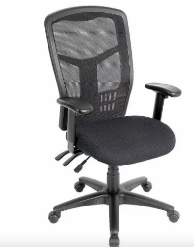 Interion® Mesh Office Chair with High Back & Adjustable Arms, Fabric, Black - Lot 287