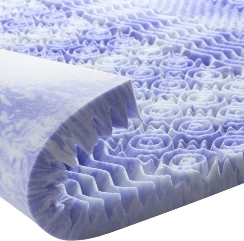Dreamsmith 3 Inch 7-Zone King Memory Foam Mattress Topper, Cooling Gel Infused Foam Mattress Topper King for Back Pain, CertiPUR-US Certified Purple - Lot 784
