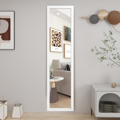 FANYUSHOW 47x12 Inch Long, Full Body,Full Length Wall Mirror for Bedroom Bathroom Living Room,White - Lot 786