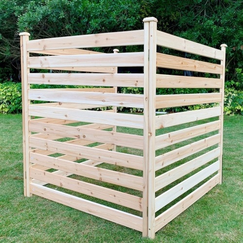 Samamixx Privacy Screens, 3 Panel Outdoor Screen Enclosure 38in(W) × 43in(H) Wood Slat Screen Kit, Paintable Expandable Fence Panels, Perfect for Air Conditioner Cover Trash Can Pool Equipment - Lot 802