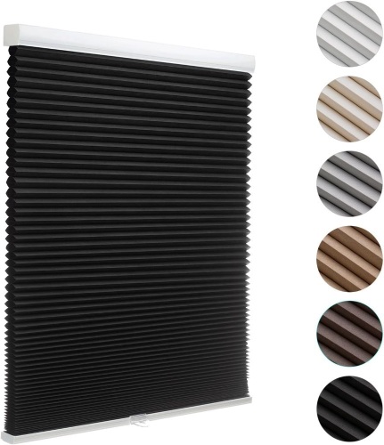 MYshade Blackout Cordless Cellular Shades Honeycomb Shades for Indoor Windows Room Darkening Black Blinds for Home Office Pull Down Window Shades Easy to Install 31 inch Wide, H72 Shades  - Lot 804