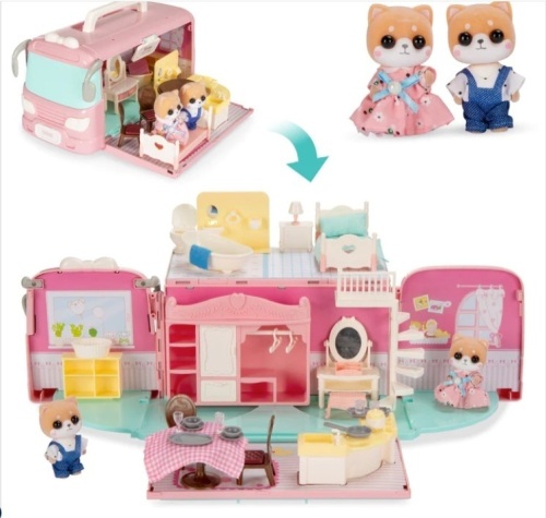Camper Van Playset Pretend Play Dollhouse with Tiny Critters $49.99 - Lot 349