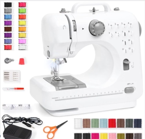 6V Portable Foot Pedal Sewing Machine w/ 12 Stitch Patterns $99.99 - Lot 411