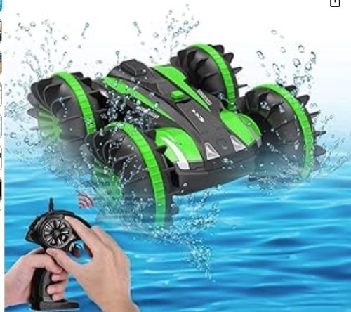 Seckton Amphibious RC Car for Kids Toys for 6-10 Year Old Boys 2.4 GHz Remote Control Boat Waterproof RC Monster Truck 4WD Remote Control Vehicle Gifts All Terrain Water Snow Pool Toy $39.99 - Lot 413