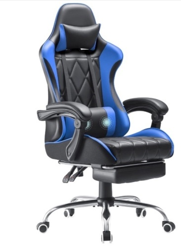 Homall Gaming Chair, Computer Chair with Footrest and Massage Lumbar Support, Ergonomic High Back Video Game Chair with Swivel Seat and Headrest (Blue) $139.99 - Lot 307