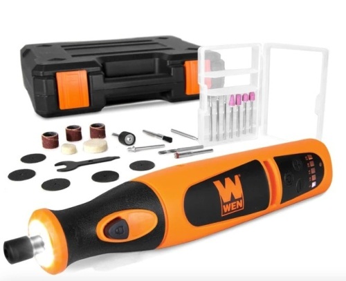 WEN 23072 Variable Speed Lithium-Ion Cordless Rotary Tool Kit with 24-Piece Accessory Set, Charger, and Carrying Case  - Lot 390