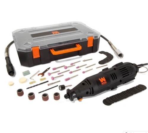 WEN 23103 1-Amp Variable Speed Rotary Tool with 100+ Accessories, Carrying Case and Flex Shaft - Lot 401