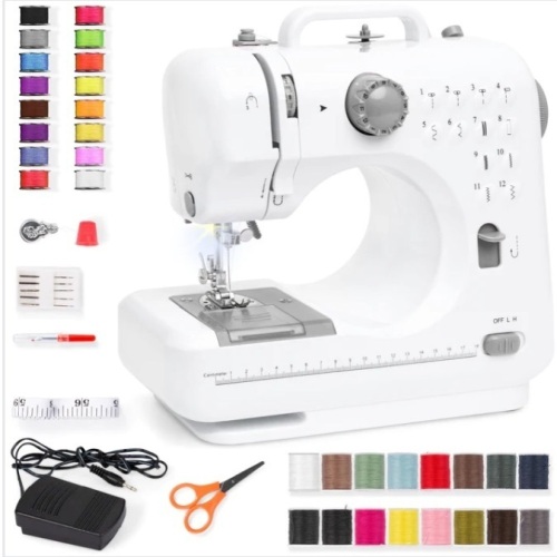 6V Portable Foot Pedal Sewing Machine w/ 12 Stitch Patterns $99.99 - Lot 419