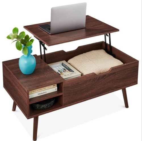 Wooden Mid-Century Modern Lift Top Coffee Table w/ Removable Shelf $149.99 - Lot 332