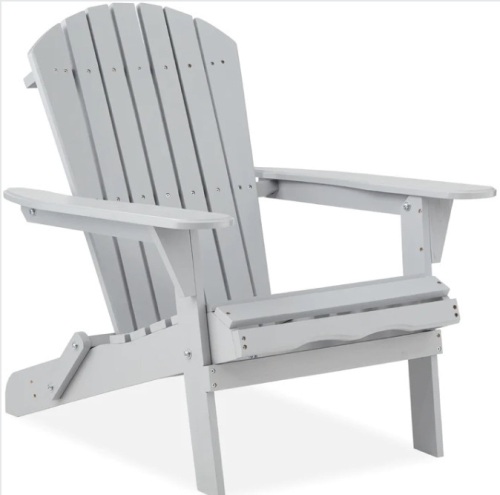 Folding Wooden Adirondack Chair, Accent Furniture w/ Natural Woodgrain$119.99 - Lot 335
