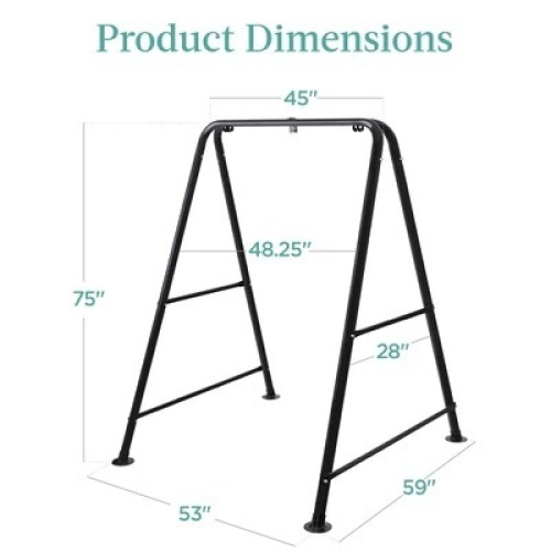 Heavy Duty Hammock Chair Stand w/ Hanging Hardware, 47in Chain - 75in - Lot 222