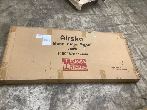 Alrska Mono Solar Panel 200W 1480*670*30mm - Lot 786
