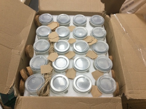Pack of 40 Jars w/ Cork Lids - Lot 955