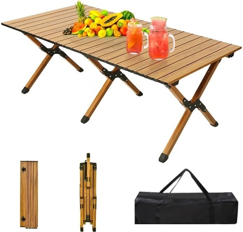 Portable Picnic Table, 4ft Low Height Portable Folding Travel Camping Table for Outdoor/Indoor Picnic, BBQ and Hiking with Carry Bag, Multi-Purpose - Lot 989