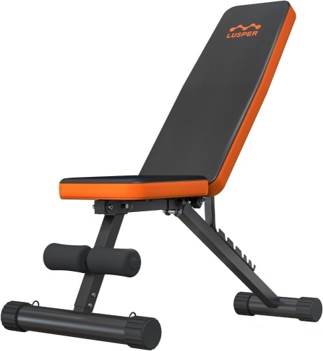 Lusper Weight Bench for Home Gym, Adjustable and Foldable Weight Bench, Multi-Purpose Workout Bench for Bench Press Sit up Incline Flat Decline - Lot 1069