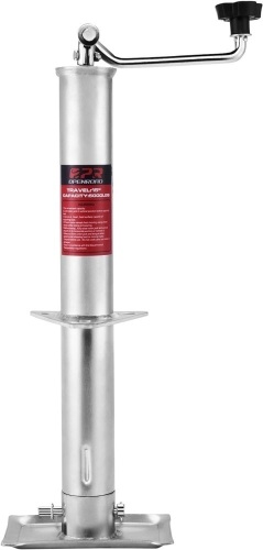 OPENROAD 5000 lbs A-Frame Trailer Jack,15" Top-Wind Vertical Travel Camper Trailer Jack with Foot Plate, RV Trailer Tongue Heavy Duty Boat Lift Drop,Silver - Lot 1078