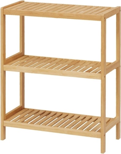 Bamboo Shelf,Stand Utility Storage Shelf Multifunctional Bathroom Kitchen Living Room Holder Plant Flower Stand (3-Tier) - Lot 1087