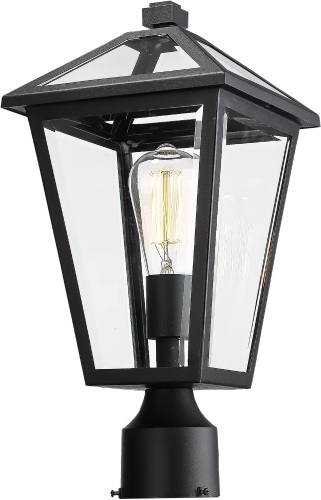 Outdoor Post Lights, Lamp Post Light Fixture Black Finish, Waterproof and Anti-Rust Aluminum Pillar Outside Lighting for Walkway, Driveway, Patio, Porch,Medium Size - Lot 1133