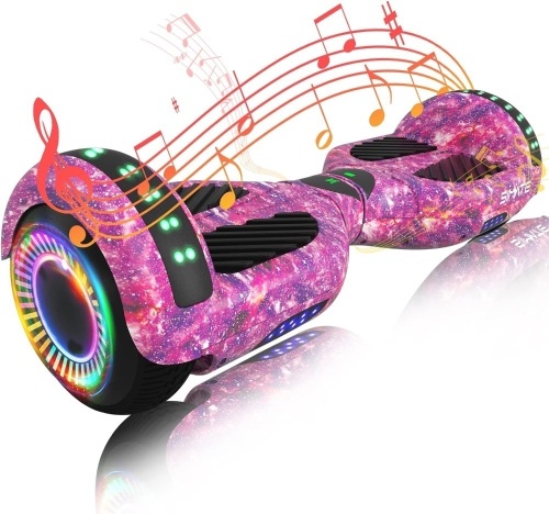 SIMATE 6.5" Hoverboard with Bluetooth & LED Lights, Self Balancing Hover Boards for Kids & Adults & Girls & Boys, for All Ages - Lot 1153