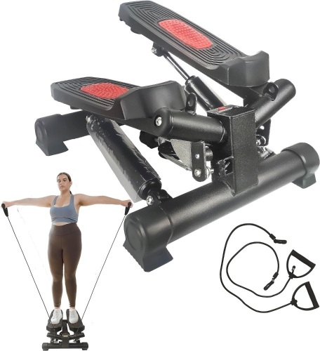 Steppers for Exercise,Stair Stepper with LCD Monitor,Resistance Bands,Mini Stepper with 300LBS Loading Capacity,Portable Stair Stepper Exercise Equipment for Home Workout (2023 Upgrade) - Lot 1154