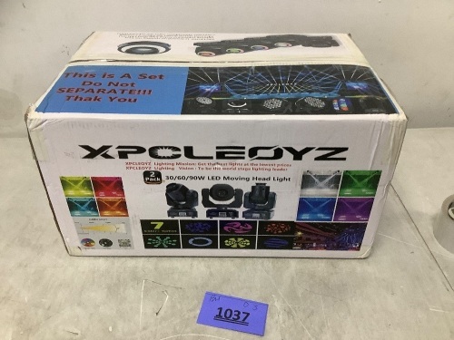 XPCLEOYZ Lighting Mission: Get the best lights at the lowest prices XPCLEOYZ Lighting Vision : To be the world stage lighting leader 2 Pack 30/60/90W LED Moving Head Light - Lot 1037