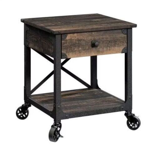 Sauder Steel River Carbon Oak Mobile Side Table  - Lot 110