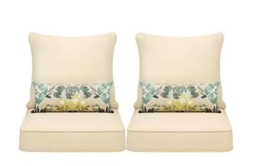 Andoor 23 in. W x 25.6 in. D Outdoor Lounge Chair Seat/Back Cushion with Piping, Set of 2  - Lot 121