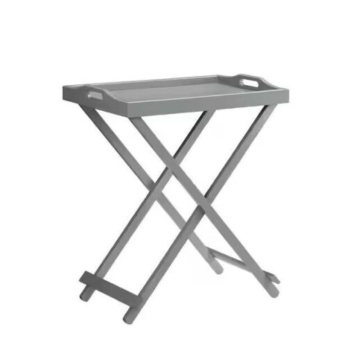 Designs2Go 22 in. Gray Standard Rectangle Wood Folding Tray End Table  - Lot 161