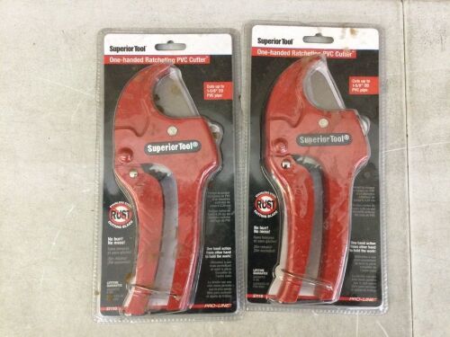 Lot of (2) Superior Tool One-handed Ratcheting PVC Cutter  - Lot 570