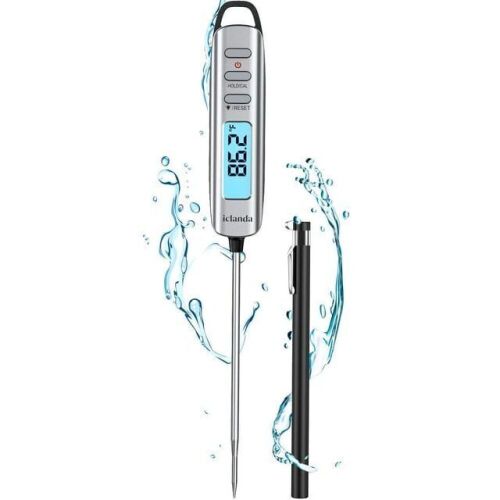 Lot of (4) Iclanda Digital Instant-Read Kitchen Thermometer with Backlight, Waterproof, Calibration & Reset - Lot 631