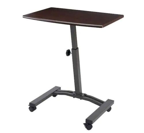 Seville Classics 23.75 in. Solid-Top Walnut Mobile Laptop Desk with Adjustable Height  - Lot 683