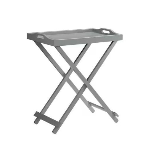 Designs2Go 22 in. Gray Standard Rectangle Wood Folding Tray End Table  - Lot 736