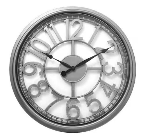 Westclox 20 in. Silver See-through Wall Clock With Case  - Lot 753