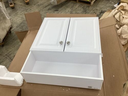Glacier Bay 23.1 in. W x 27.9 in. H White Rectangular Medicine Cabinet with Adjustable Shelves - Damaged Back  - Lot 358