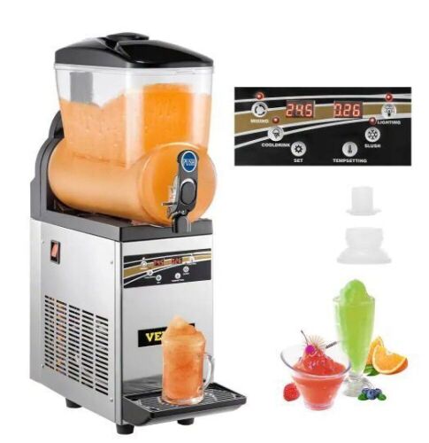 VEVOR 527 oz. Silver Commercial Slushy Machine 15 L Tank 500-Watt Stainless Steel  - Lot 47