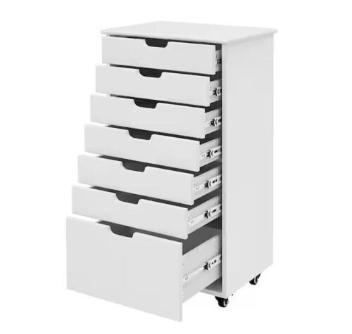 StyleWell Craft White Tall 7-Drawer Storage Cart  - Lot 447
