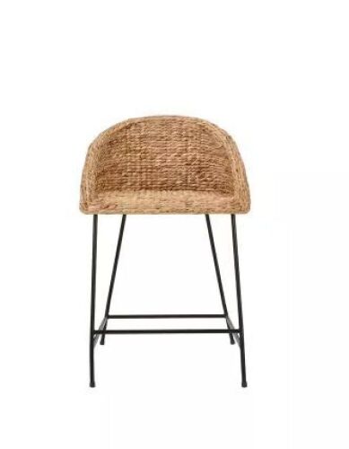 StyleWell Natural Woven Hyacinth Counter Stool with Low Back  - Lot 623