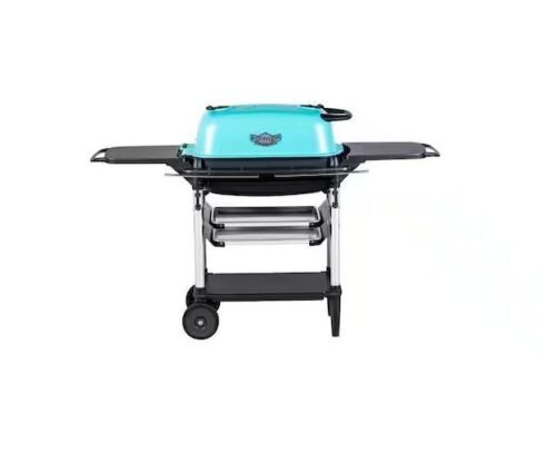 PK Grills Aaron Franklin Portable Charcoal Grill in Blue Teal  - Lot 25