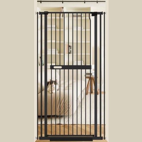 WAOWAO 61.02" Extra Tall 30.11-33.07" Wide Pressure Mounted Walk Through Swing Auto Close Safety Gate - Lot 293