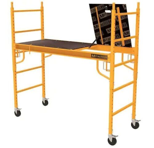 MetalTech Safeclimb Baker Style Scaffold Rolling Platform, 1250 lbs. Load Capacity, 6 ft. W x 6.25 ft. H x 2.5 ft. D, Steel - Lot 41