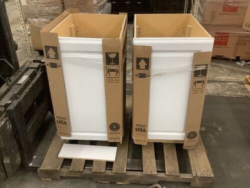 Lot of (2) Base Cabinets w/ Trash Can - Scratch/Dent  - Lot 180
