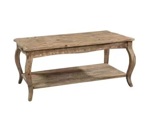 Alaterre Furniture 42 in. Driftwood Large Rectangle Wood Coffee Table with Shelf  - Lot 71