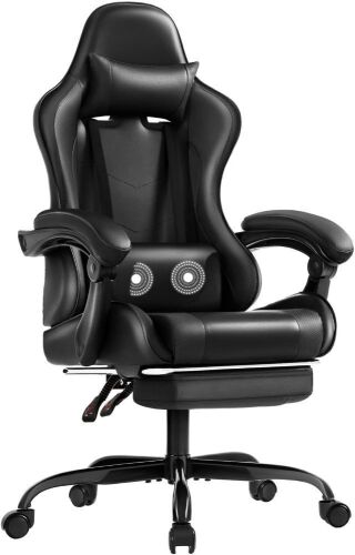 Shahoo Gaming Chair with Footrest and Massage Lumbar Support - Lot 518