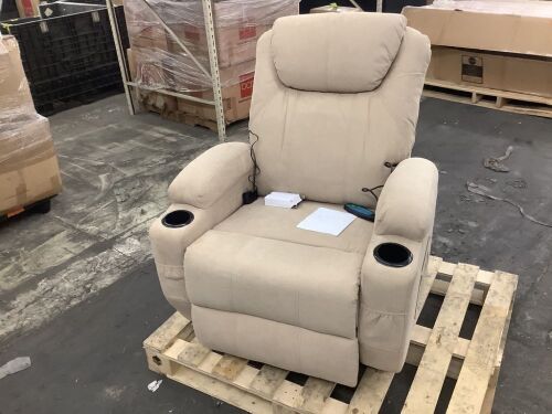 Fabric Massage Swivel Rocker Recliner Chair  - Lot 155
