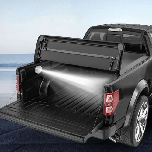 POLEMOTOR 5.5FT Soft Quad-Fold Tonneau Cover For 2015-2022 Ford F150 (Excl. Raptor Series) - Lot 176