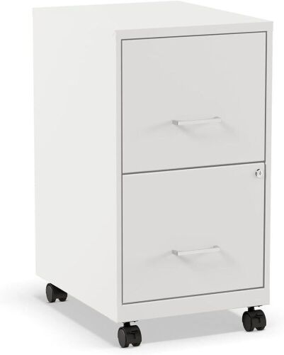 Staples 2 Drawer Vertical Mobile File Cabinet - No Keys - Lot 269