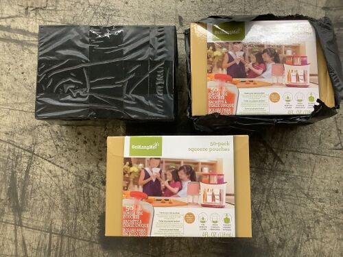 Lot of (3) Single Use Squeeze Pouches 4oz, 50 Pack  - Lot 329