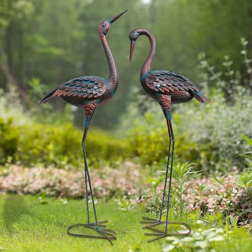Metal Crane Statue, Set of 2  - Lot 225