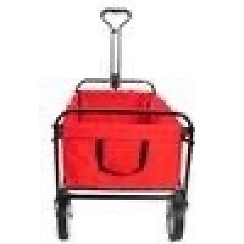 Black Steel Outdoor Garden Camping Folding Wagon Shopping Serving Cart in Red D 17.7 in X H40.16 inX W37 in - Lot 154