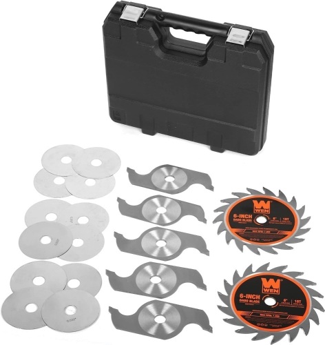 WEN BL067D 6-Inch 18-Tooth Carbide-Tipped Stacked Dado Blade Set for 8-1/4 and 10-Inch Table Saws - Lot 133